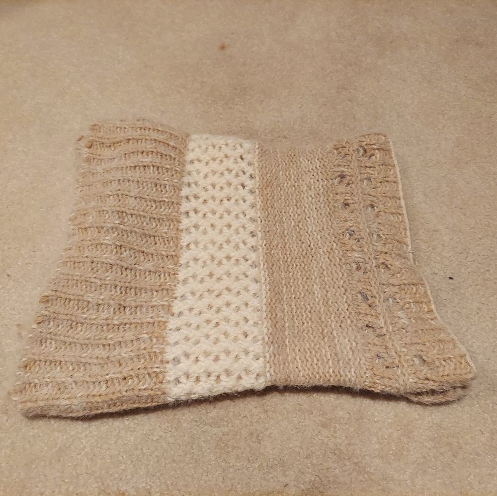 Cream and tan Infinity scarf